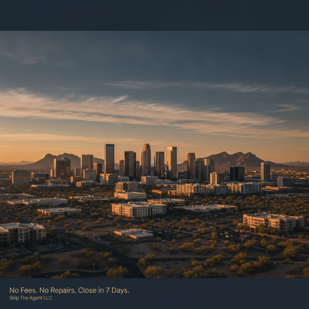 Phoenix homeowner reviewing cash offer, Maricopa County home sale