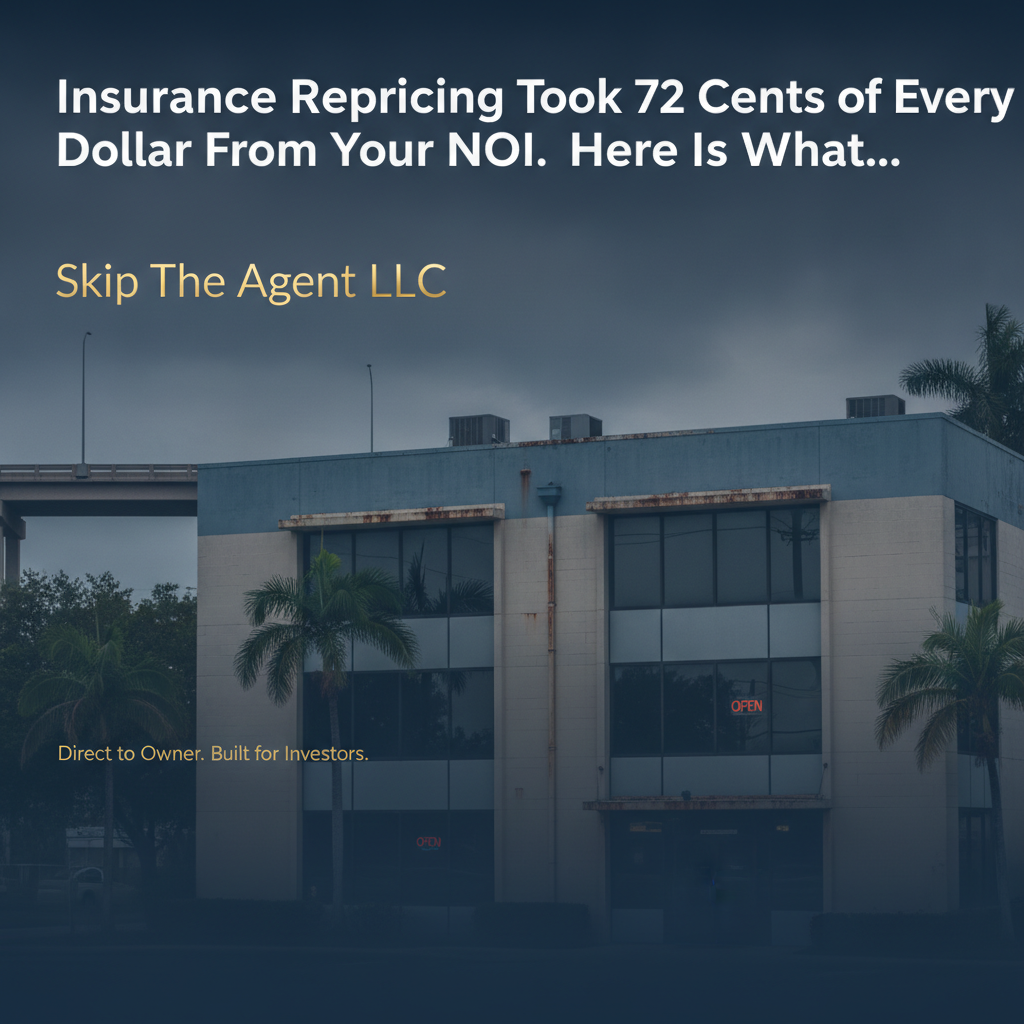 Insurance Repricing Took 72 Cents of Every Dollar From Your NOI. Here Is What That Did to Your Property's Value.
